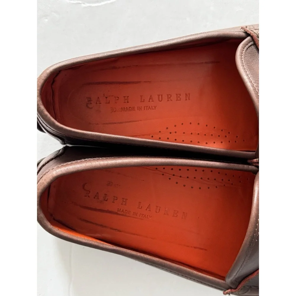 Ralph Lauren Men's‎ Size 9 Brown Orange Made in Italy Loafers